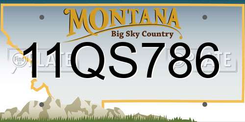 11QS786 Montana License Plate