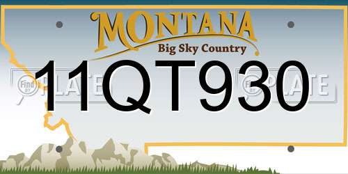 11QT930 Montana License Plate