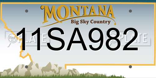 11SA982 Montana License Plate