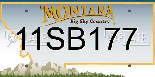 11SB177 Montana License Plate
