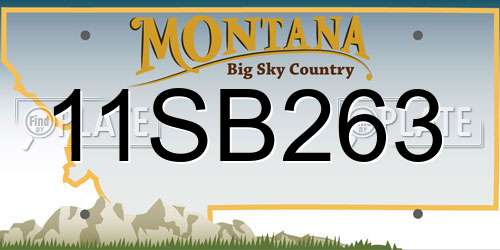 11SB263 Montana License Plate