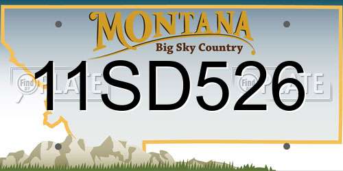 11SD526 Montana License Plate