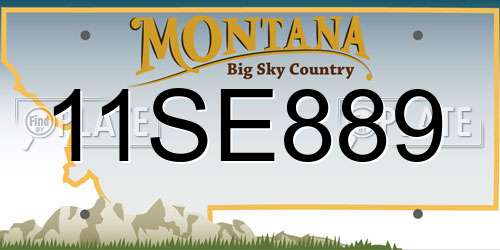 11SE889 Montana License Plate