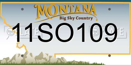 11SO109 Montana License Plate