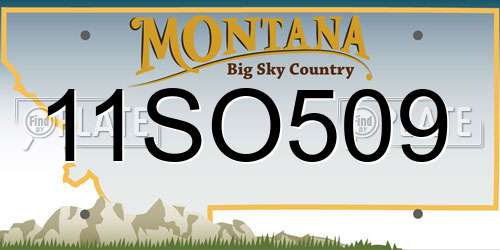 11SO509 Montana License Plate