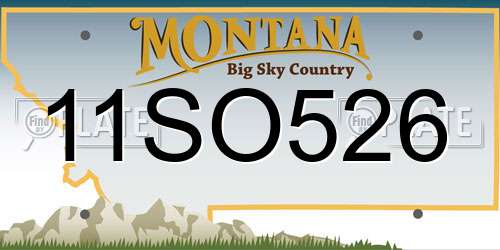 11SO526 Montana License Plate
