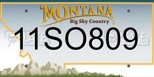 11SO809 Montana License Plate