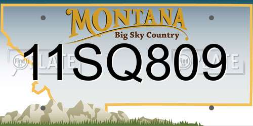 11SQ809 Montana License Plate