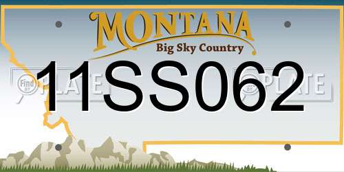 11SS062 Montana License Plate