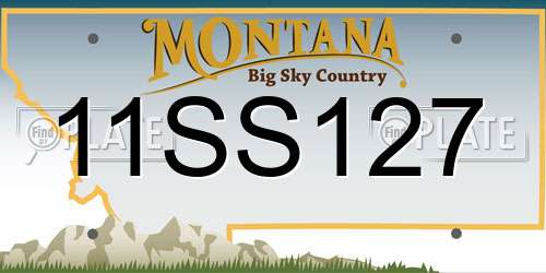 11SS127 Montana License Plate
