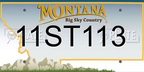 11ST113 Montana License Plate