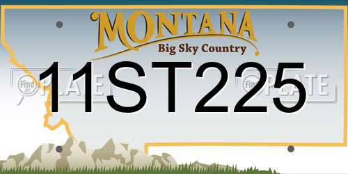 11ST225 Montana License Plate