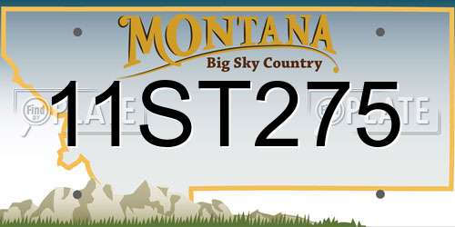 11ST275 Montana License Plate