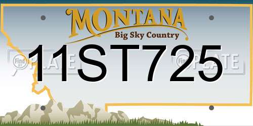 11ST725 Montana License Plate