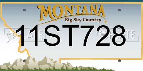 11ST728 Montana License Plate