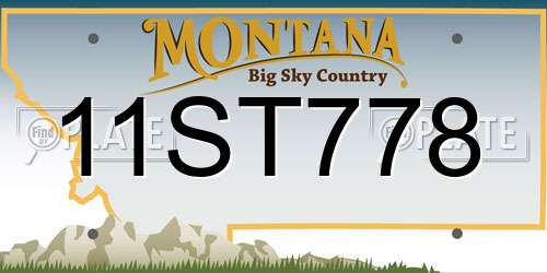 11ST778 Montana License Plate