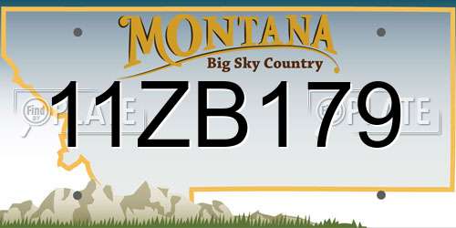 11ZB179 Montana License Plate