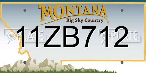 11ZB712 Montana License Plate