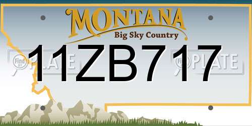 11ZB717 Montana License Plate