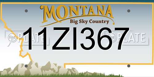 11ZI367 Montana License Plate