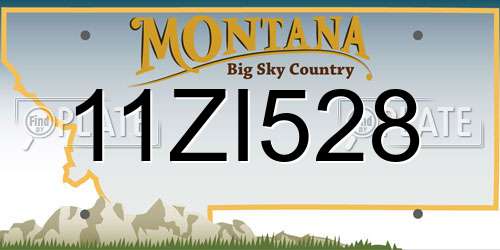 11ZI528 Montana License Plate