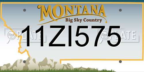 11ZI575 Montana License Plate