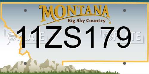 11ZS179 Montana License Plate