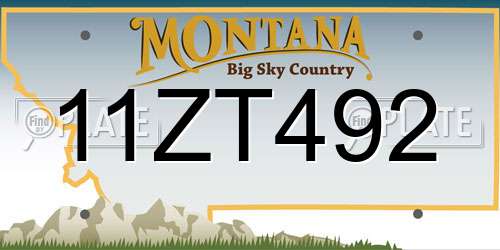 11ZT492 Montana License Plate