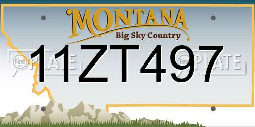 11ZT497 Montana License Plate