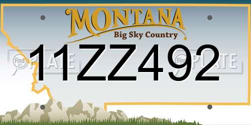 11ZZ492 Montana License Plate