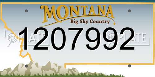 1207992 Montana License Plate