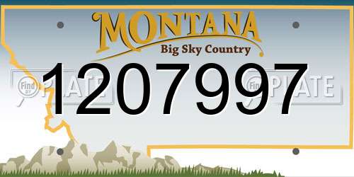 1207997 Montana License Plate