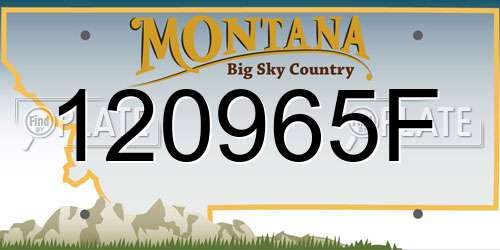 120965F Montana License Plate