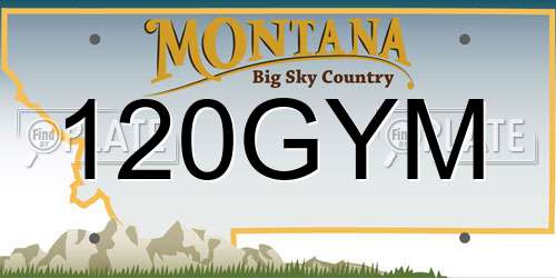 120GYM Montana License Plate