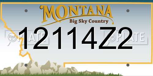 12114Z2 Montana License Plate