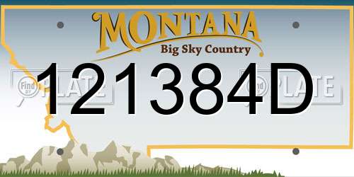 121384D Montana License Plate