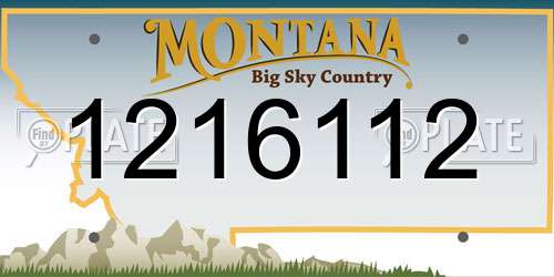1216112 Montana License Plate
