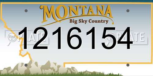1216154 Montana License Plate