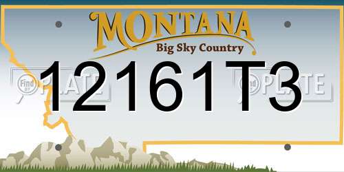 12161T3 Montana License Plate