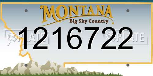 1216722 Montana License Plate