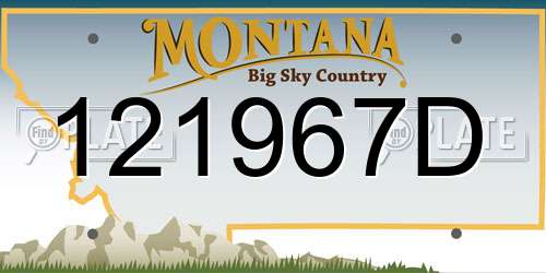 121967D Montana License Plate