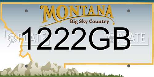 1222GB Montana License Plate