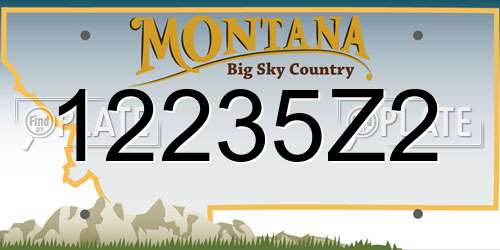 12235Z2 Montana License Plate