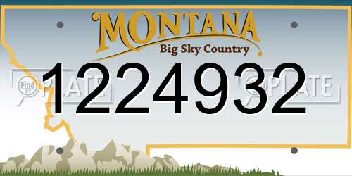 1224932 Montana License Plate