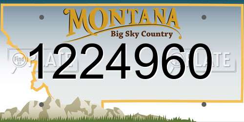 1224960 Montana License Plate