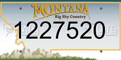 1227520 Montana License Plate