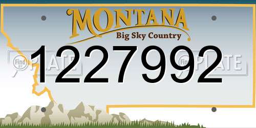 1227992 Montana License Plate