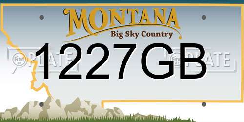 1227GB Montana License Plate