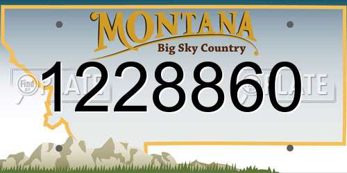 1228860 Montana License Plate