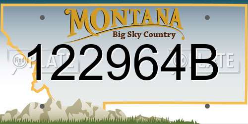 122964B Montana License Plate